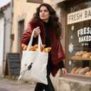 Stylish Girl Themed Tote Bag, Fashionable Canvas Bag for Daily Use, Ideal Gift for Cat Lovers & Fashion - Forward Women