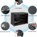 Dog Kennel Cover 42 Inch, Crate Covers for Large Dog Cages with1 2 3 Doors, Privacy Waterproof 600D Oxford Fabric Indoor/Outdoor Black (Only Cover)
