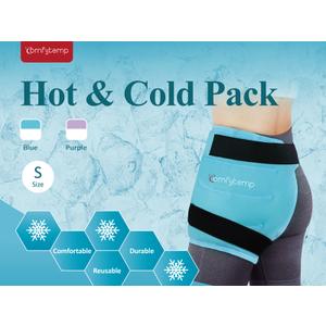 Comfytemp Hip Ice Pack Wrap for Sciatica Discomfort, Reusable Thigh Cooling Pack, Hot and Cold Gel Ice Pack for Comfort, Hip Surgery Recovery, Muscle Strain (S)