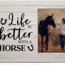 Horse Picture Frame, Horse Frame, Horses Gifts for Girls, Gifts for Horses Lovers Girls Women men, Life is Better with a Horse Wood Photo Frame for 4x6 Photos (46, white)