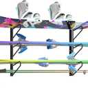 UNITEDPOWER Ski Storage Rack, Wall Mounted Snowboard Organizer Shelf, Wall Display Hanger Holds Up 3 Pairs of Skis and Poles, Garage, Home, Shed