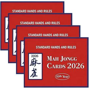 Mah Jong Cards 2026 Revision - Large Print, 4-Pack