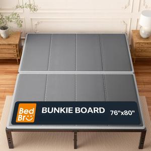 Bunkie Board King 10mm (76" x 80") Grey Under Mattress Support, Anti-Sag & Noise-Free, Breathable Low Profile Bed Board for Metal Frame