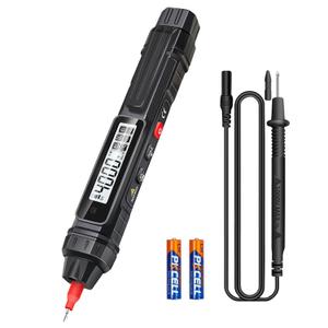 Pen Type Digital Multimeter Voltage Tester NCV Non-Contact Meter 600V Voltmeter, with LCD Backlit Display, Measure AC DC Voltage Resistance Diode Continuity for Electrician Tools