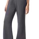 G4Free Flurrylux Fleece Lined Pants Women Cotton Loose Flare Sweatpants with Pockets Winter Casual (X-Small Tall, Dark Gray)