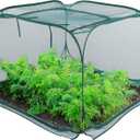 Pop Up Mesh Plant Cover,40'' x 40'' x 30'' Plant Protector for Raised Garden & Flower Bed, Net Cage Plant Guard for Fruits, Vegetables, Seedlings and Herbs, 8 Ground Stakes for Fixing