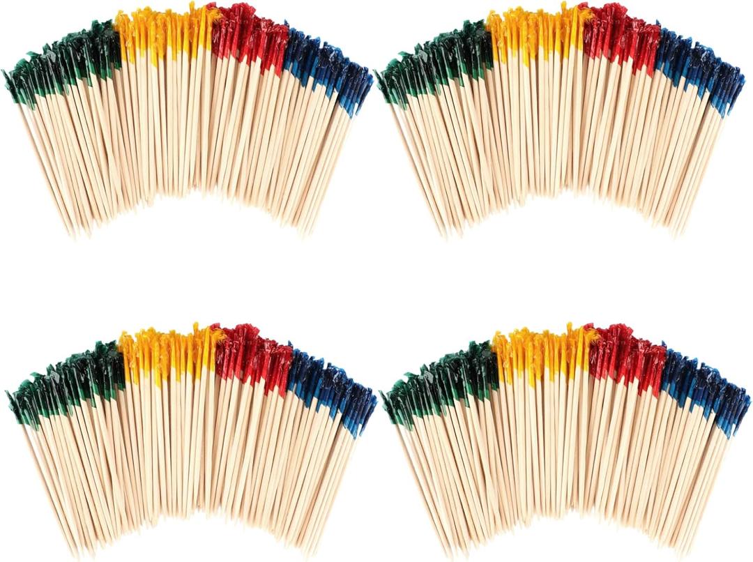 2000Pcs Toothpicks for Appetizers, 2.5 Inch Cocktail Picks with Assorted Colors, Wooden Food Toothpicks for Appetizers Cocktail Fruit Club Sandwiches Barbecue Party Supplies