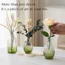 Glass Bud Vase Set of 20 - Small Vases for Flowers in Bulk - Assorted Vintage Crystal Vases for Flowers, Table Centerpieces (Green, 20 Pcs)