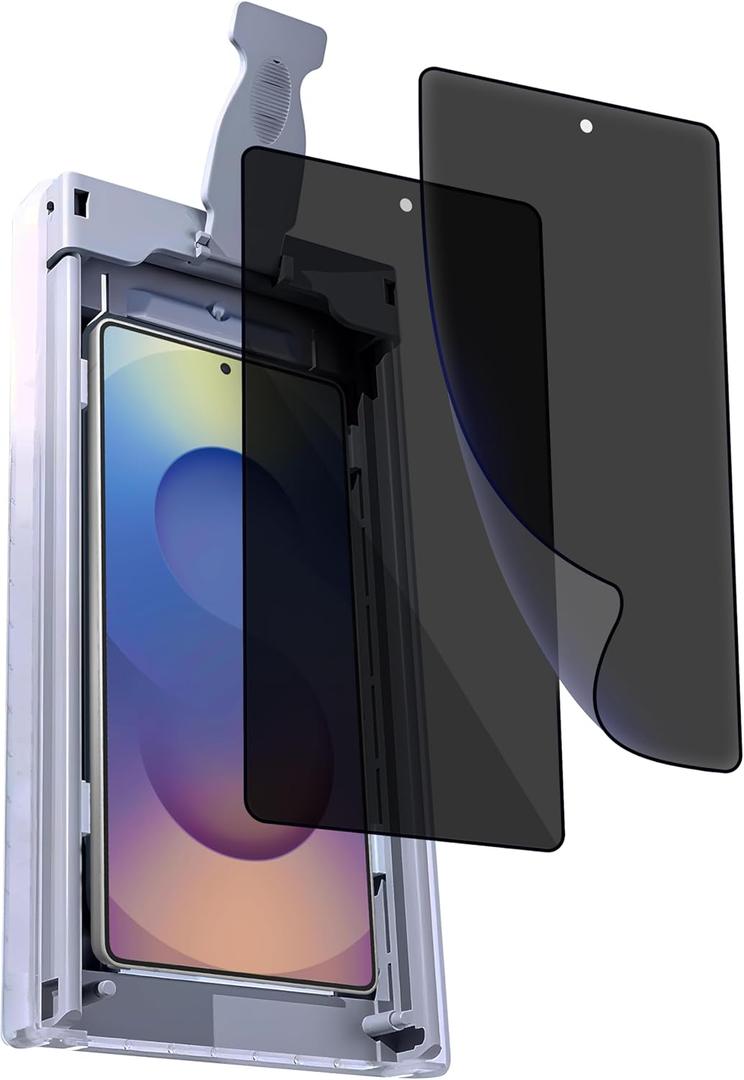 2 Pack for Samsung Galaxy S25 Ultra Privacy Screen Protector, Anti-Spy PET Film, Fingerprint ID Support [Auto Alignment Carbin] [Dust Removal]