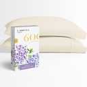 Carressa Linen 100% Egyptian Cotton Pillow Cases Set of 2-600 Thread Count Ivory Cream Standard/Queen Pillowcase for Sleeping, Soft, Silky Sateen Bed Pillow Cover, Extra Long Staple Pillowcases
