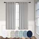 Grey Curtains 35 Inch Width for Kitchen Windows 2 Panels Back Tab Rod Pocket Linen Sheer Cafe Tier Light Filtering Short Curtains for Bedroom Laundry Room Closet Door Decor Wide 35x48 Long Light Gray