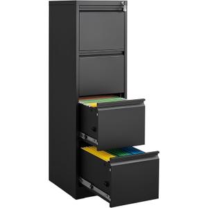 4 Drawer Filing Cabinet,Metal Vertical Filing Cabinets with Lock for Home Office,Heavy Duty File Storage Cabinet for Letter/Legal/A4/F4 Size File
