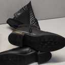 JustFab Womens Knee High Boots Faux Leather Brown Riding Boots Knee High Boots for Women Womens Low Heel Casual Boots for Women (9.5, Black-round Toe)