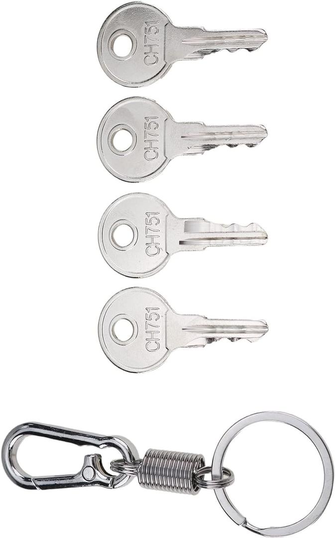Unifizz 4X Keys Stamped CH751 Universal Fitment for RV Compartments Campers Cabinet Door Hatch Locks Carts T-Handles Pickup Shells Tool Boxes Trash Laundry Chutes Sprinkler Controllers