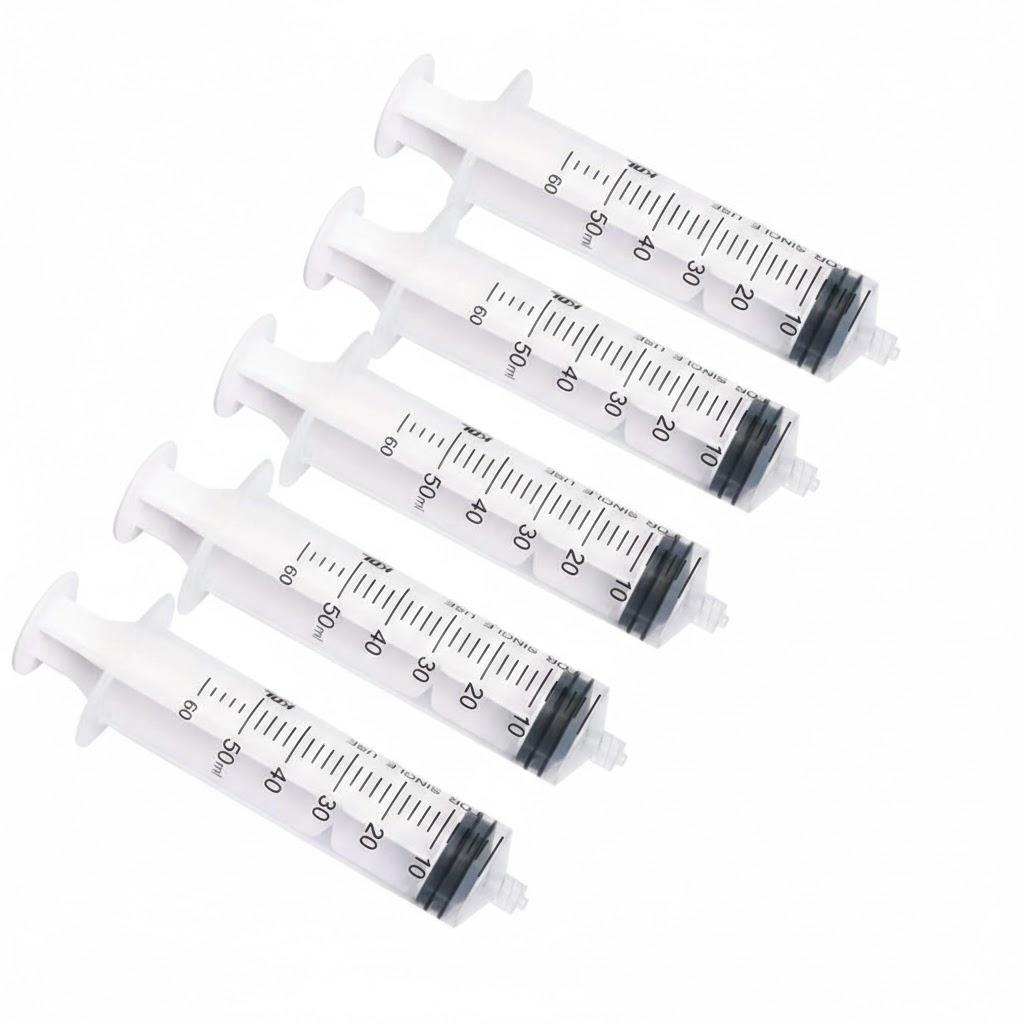 6pcs 50ml Syringes Large Plastic Syringe for Scientific Labs and Dispensing Multiple Uses
