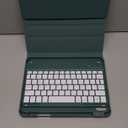 kenke for iPad 11/10th Gen Case with Keyboard 11/10.9 inch 2025 A16/2022, Detachable Wireless Bluetooth Keyboard Case with Right Side Pencil Holder, Backlit White Square Keycaps (Dark Green