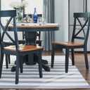 Home Styles Classic Black and Oak Pair of Dining Chairs, with Solid Hardwood Construction, Cottage Oak Finish, X-Style Back, and Mission Style Look, Set of Two, unspecified