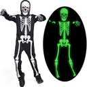 Sincere Party Kids Skeleton Costume Glow in the Dark Skeletons Halloween Skeleton Costumes for Boys and Girls Age 5-7