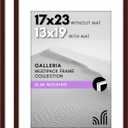 Americanflat 17x23 Picture Frame with Polished Plexiglass - Set of 2 - Use as 13x19 Frame with Mat or Display 17x23 Photo Without Mat - Galleria Collection - Picture Frames for Wall Display - Mahogany