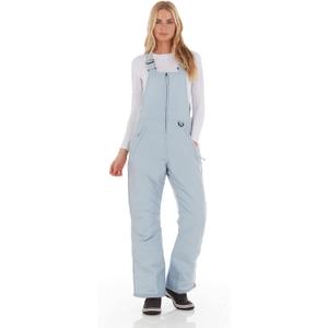 Arctic Quest Womens Ski Snow Bibs Pants Insulated Water Resistant Overalls Snowboarding Winter Waterproof Pants Women (Large, Blue Fog)
