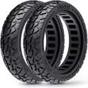 2-Pack 50/75-6.1 Scooter Tire Tubeless, Upgrade Your Scooter with 8.5x2.0 Airless TIres, Puncture-proof, 8 1/2 x2 Replacement Tyre Compatible with Gotrax GXL V2/XR/APEX, Hiboy S2, etc (Black, Off-Road Lite)