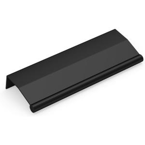 Peaha 15 Pack Finger Pulls Black Edge Pulls for Cabinets 5 Inch Hole Center Hidden Pulls Drawer Pulls Black Drawer Pulls,Aluminium Alloy