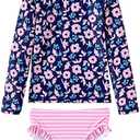 UMELOK Toddler and Little Girls Rash Guard Sets with Bikini Bottoms Swimwear, Size: 3T