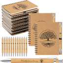 60 Pcs 30 Sets Family Reunion Party Favors Gifts for Guests Family Reunion Notebook Bamboo Pens Bulk Our Roots Run Deep Spiral Notebook with Retractable Pens, Kraft