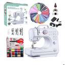 Sewing Machine for Beginners, Portable Mini Sewing Machine with 50 Pcs Fabric and 32 Pcs Sewing Threads Kit, 12 Built-in Stitches 2 Speed with Foot Pedal