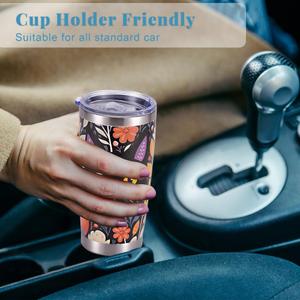 Vertical Cup, 304 Stainless Steel Water Cup Cute Woman in Pajamas Printed Coffee Cup Cup with Sliding Lid for Men Women Travel Fitness Outdoor Activities Offices Homes, 20oz