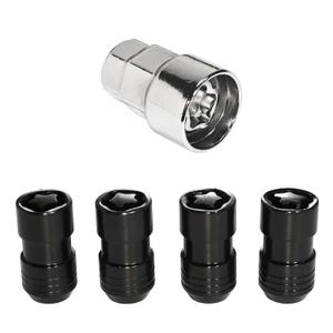 Black Wheel Locks Lug Nuts for Cars (M14X1.5 Thread Size, 1.57 inch Height, 60 Degree Cone Seats) - Set of 4 Locks and 1 Key