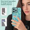 for iPhone 15 Pro Case with Finger Strap Holder, Cute Cool Butterfly Print Pattern Design for Women Men, Shockproof Anti Scratch Hand Kickstand Protective Cover, Green