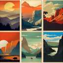 6 Pack Paint by Numbers Kit for Adults, National Park Adult Paint by Number Kits on Canvas Without Frame for Beginner, Mountains Acrylic Oil Painting by Numbers Kits for Home Decor 8 x 12 Inch