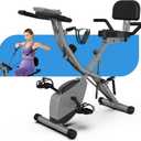 Indoor Exercise Bike for Seniors, 5 IN 1 Foldable Stationary Bike with 16-Level Magnetic Resistance and Tri-Position Ride, 300LBS Capacity, 5.5 LBS Flywheel, Designed for Home Workout