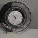 18-Inch Modern Black Metal Wall Clock, Marble Patterned Glass Dial, Large
