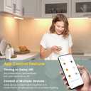 LED Under Cabinet Lighting with Curved Surface Glow, Dimmable, Color Temperature Adjustable, Bluetooth App Controlled, 690 Lumens Eye-Caring Diffused Lighting for Kitchen, Closet, Shelves-3pcs 12" (White Case)