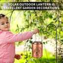 2 Pack Solar Lanterns Garden Decor Birthday Gifts for Women Mon Grandma Metal Hanging Solar Lights Waterproof Outdoor Decoration for Outside LED Lanterns for Yard (Dragonfly)