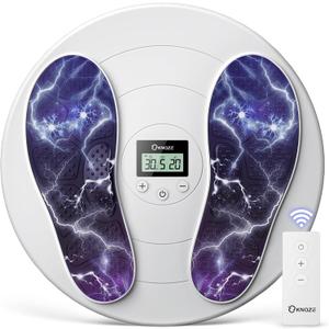 Foot Massager for Neuropathy Pain Relief - TENS + EMS Dual Pulse Tech, 10 Modes 20 Intensities, Wireless Remote, Relieves Plantar Fasciitis & Cramps, Gifts for Mom Dad