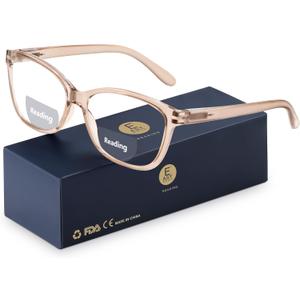 EASY READ Bifocal Reading Glasses for Women,Blue Light Blocking Computer Readers,Anti UV Women Eyeglasses with Spring Hinge (Brown)