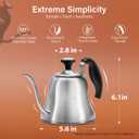 Tea Kettle with Thermometer for Stove Top Gooseneck Kettle, Pour Over Coffee Tea Pot, Goose Neck Tea Pot Stovetop, Hot Water Heater for Camping, Home & Kitchen, Stainless Steel - Small 28oz