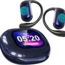 AI Translation Earbuds Real Time - Translator Earbuds for 144 Languages, LCD Touch Screen, Open-Ear Design, Translation Headphones, Audfonos Traductores, Perfect for Travel, Business -Sapphire Blue