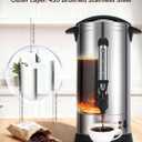 OSTBA 950W Commercial Coffee Urn 50 Cup / 8.3L 304 Stainless Steel Percolator Coffee Pot, Double-Wall Hot Water Dispenser Electric Coffee Maker Fast Brewing for Home, Office, Catering & Small Events (EXP 02/04/26)