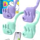 Stocking Stuffers for Teens Girls Women Gifts: Cell Phone Holder OK Sign Adjustable Phone Holder for Desk Gift for Adults Kids Teenage Birthday Funny Cool Gadget Trendy Stuff Ideas Gifts for Christmas (2, Purple & Green)
