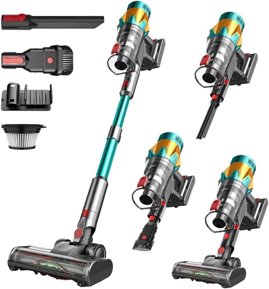 SPZTJK Cordless Vacuum Cleaner, 550W 65Kpa 40Mins Vacuum Cleaners for Home, LED Screen Stick Vacuum Cleaners, Anti-Tangle 1.2L Dust Cup, 4 in 1 Lightweight Vacuum for Hardwood Floor Carpet Pet Hair