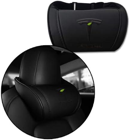CoolKo Car Headrest Neck Pillow Support Memory Foam Ergonomic Design Accessory for Driving Seat Fatigue Relief Compatible with Tesla Model S X 3 Y & Cybertruck - 1 Piece