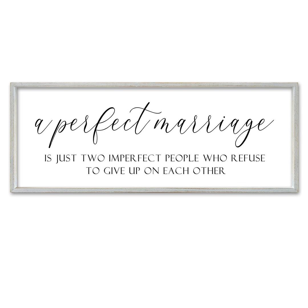 SRSZHIYUE A Perfect Marriage Wedding Decor Sign, White, 40"×15"