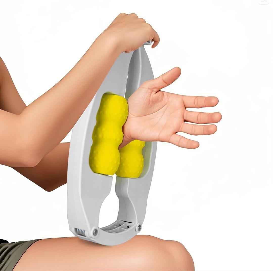 Arm Massager & Forearm Massager, Adjustable Foam Roller, Trigger Point Muscle for Calves, Tennis & Golfers Elbow Pain Release, Roller for Muscle Tightness & Faster Recovery (Yellow)