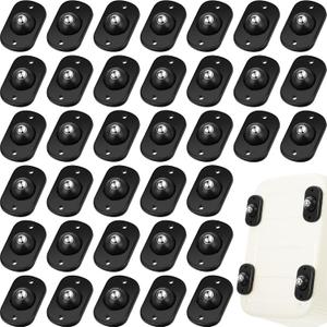 Honoson 36 Pcs Self Adhesive Caster Wheels Appliance Rollers Appliance Sliders for Kitchen 360 Swivel Universal Wheel Mini Small Kitchen (Black with 1 Steel Ball Style)