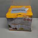 Canister Sets for Kitchen Counter with Wooden Bamboo Lids, Kitchen Canisters for Countertop, Stackable Steel Farmhouse Canisters for Potato Storage, Onion and Potato Storage Bins - White