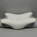 Cervical Neck Pillow, Memory Foam Pillows for Neck and Shoulder Pain Relief, 2 Heights Ergonomic Pillow with Breathable Ice Silk Cover, Neck Support Pillow for Side Sleepers White